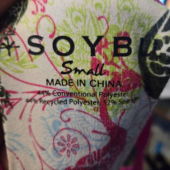 Soybu Dress Size Small Pink Built In Bra Cross T- Back Recycled Poly - Picture 5 of 5